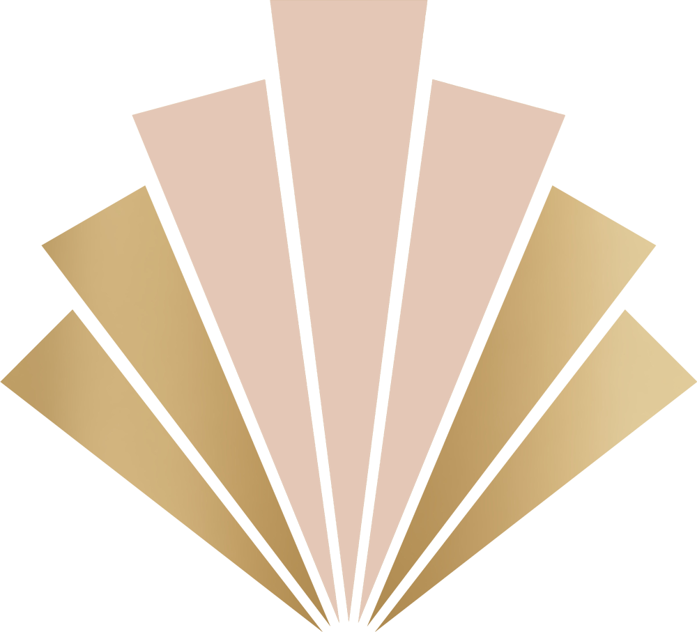 Luxury art deco hotel in Doncaster gold and pink fan