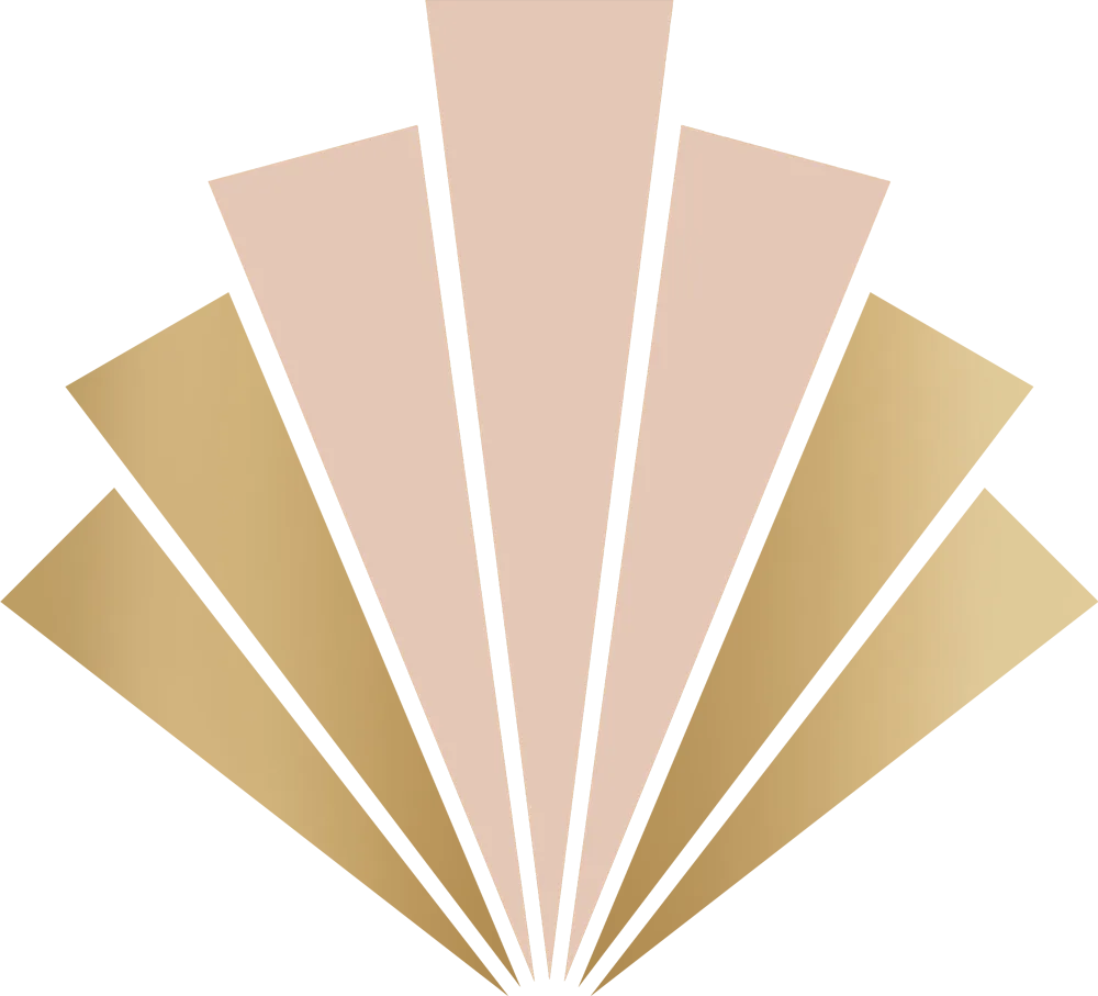 Luxury art deco hotel in Doncaster gold and pink fan